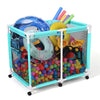 Yescom 48" Pool Toy Storage Bin Mesh Rolling Cart Heavy Frame