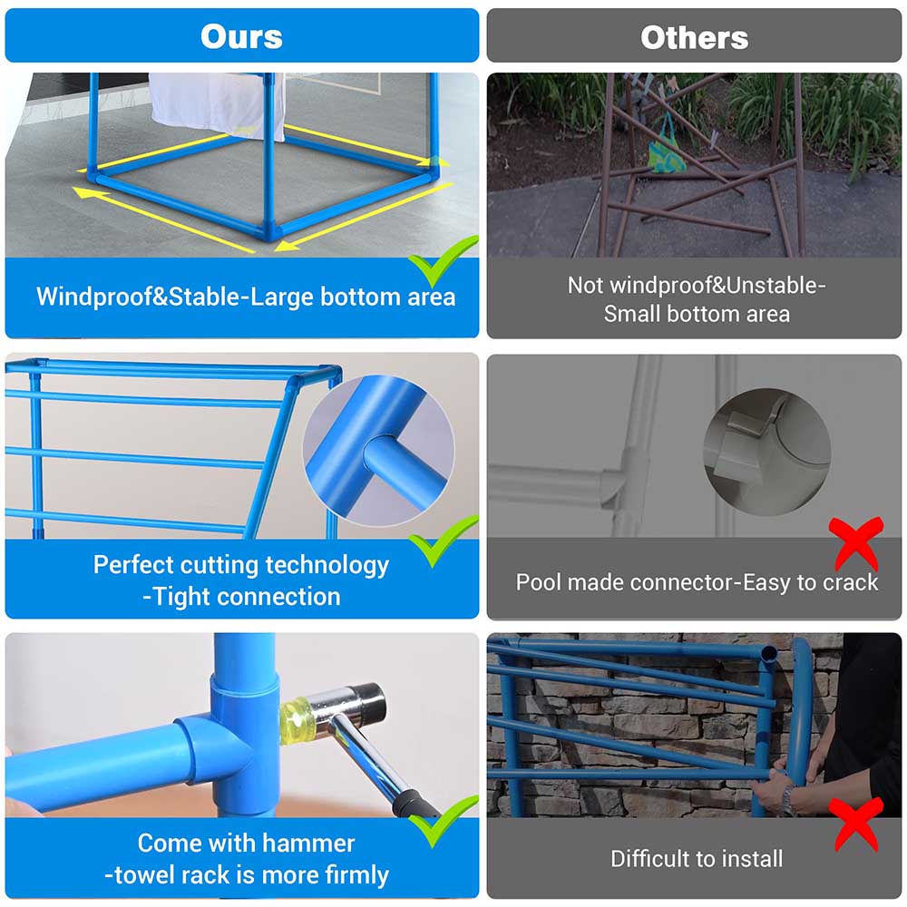 Yescom Pool Towel Rack Hot Tub PVC Drying Rack Image