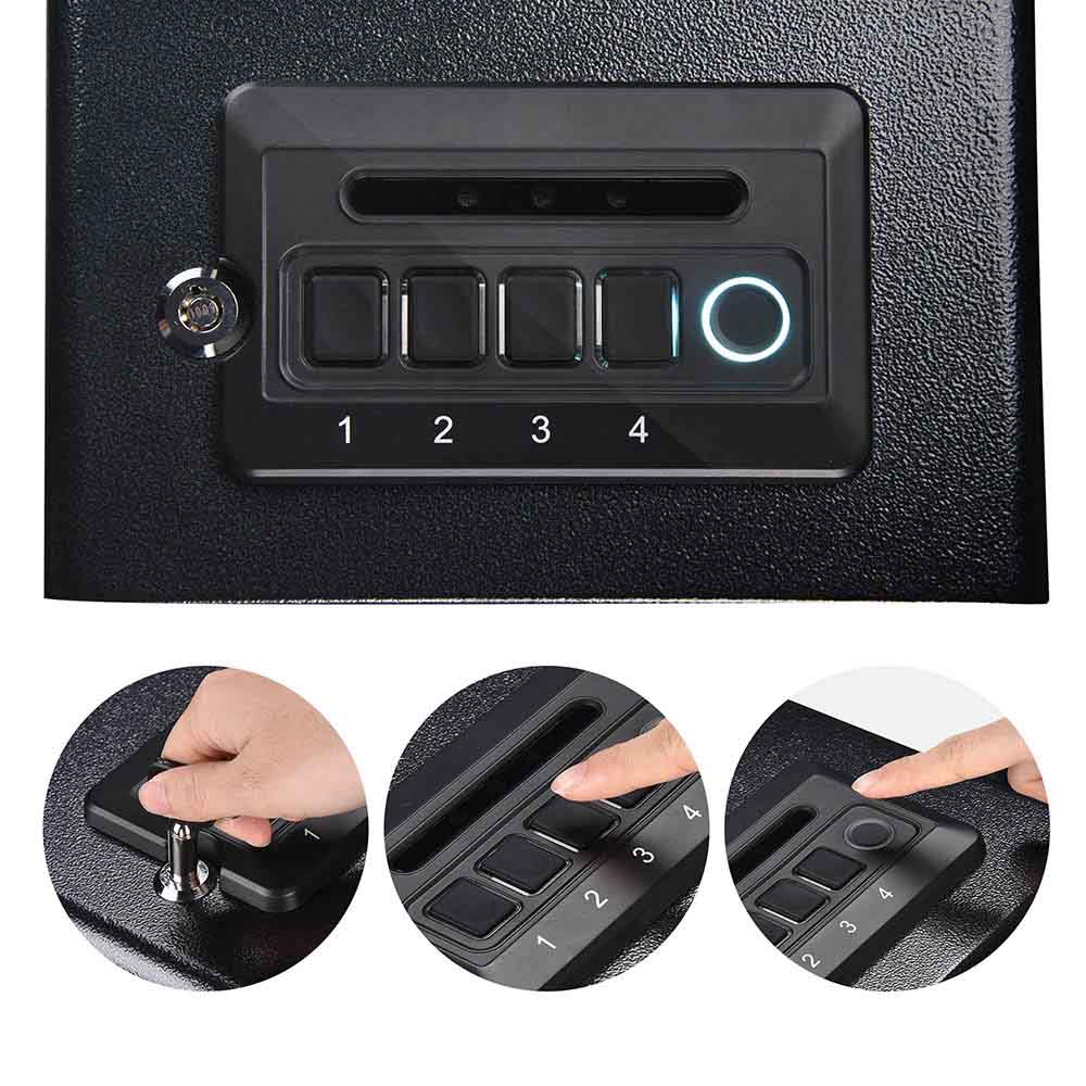 Yescom Pistol Safe Electronic Fingerprint Safe with Alarm Function Image