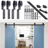 Yescom 6.6 ft Bypass Sliding Barn Hardware Single Track Kit 2-Doors