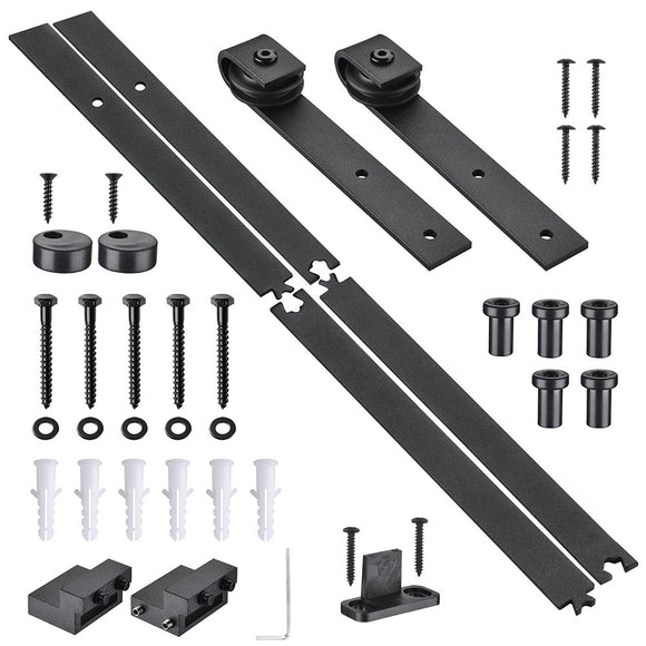 Yescom 5 ft Mini Sliding Barn Door Hardware 2-Rollers Track Kit Image