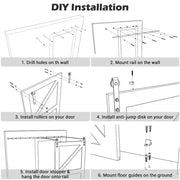 Yescom 6.6 ft Sliding Barn Door Hardware Kit Aluminum Track Black Image