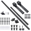 Yescom 6.6 ft Sliding Barn Door Hardware Kit Aluminum Track Black