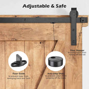 Yescom 8 ft Sliding Barn Door Hardware Kit Aluminum Track Black Image