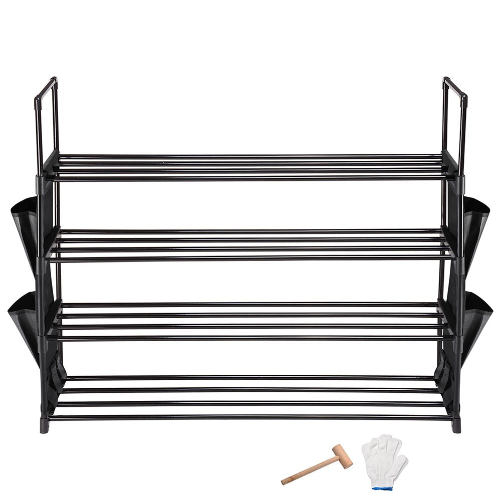 Yescom 4 Tiers 20 Pairs (35x12x29) Metal Shoe Rack Stackable Shelf Image