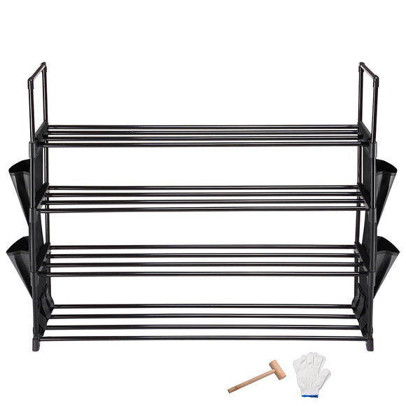 Yescom 4 Tiers 20 Pairs (35x12x29) Metal Shoe Rack Stackable Shelf Image