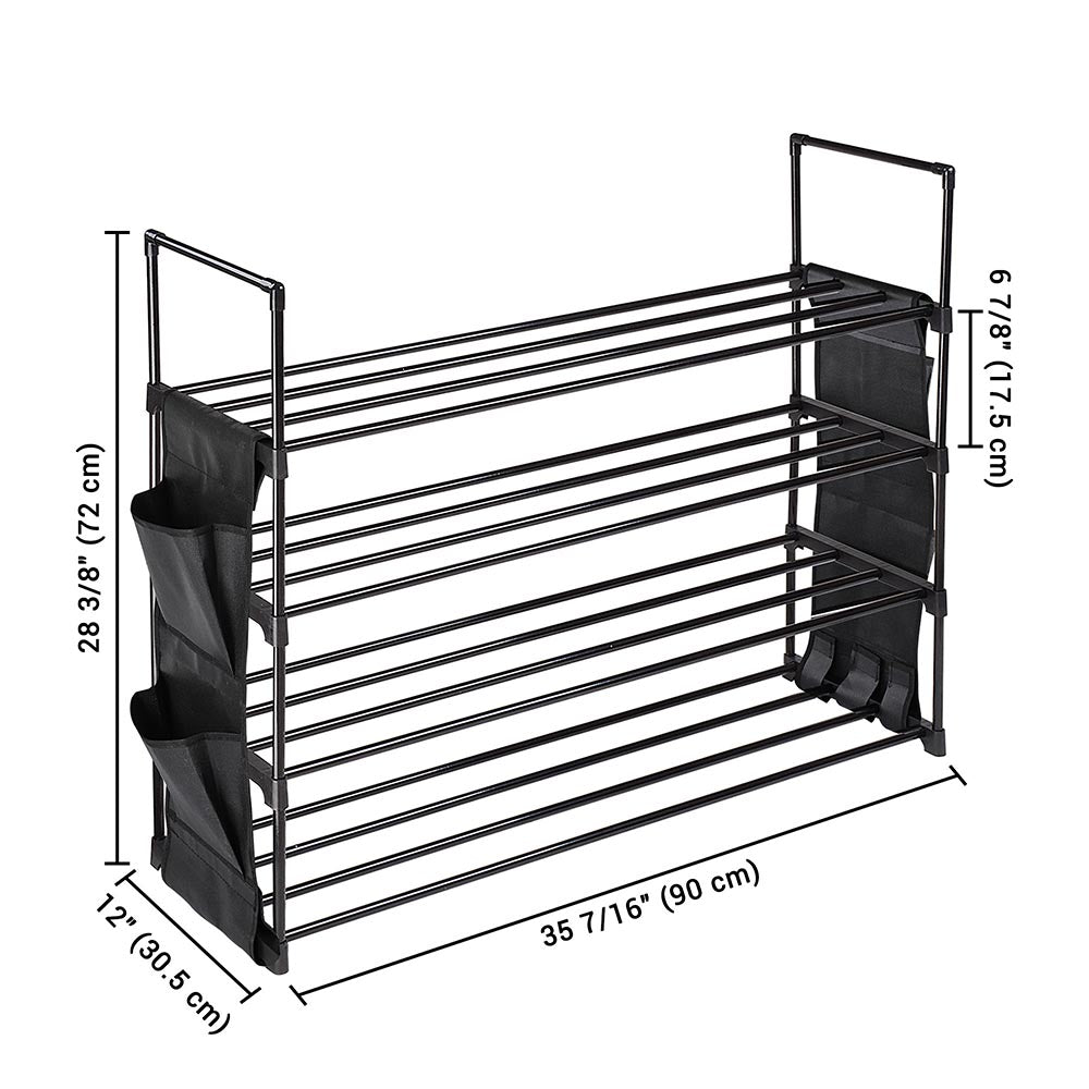 Yescom 4 Tiers 20 Pairs (35x12x29) Metal Shoe Rack Stackable Shelf Image