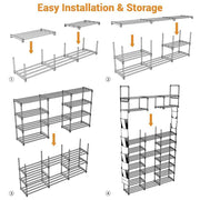 Yescom 9 Tiers Metal Shoe Rack 42 Pairs Shoe Organizer Shelf Image