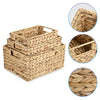 Yescom Wicker Baskets with Handle Water Hyacinth Bins Set of 3