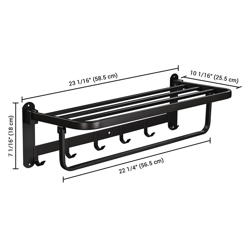 Yescom 23" Stainless Steel Towel Shelf Rack Wall-Mounted Towel Holder Image