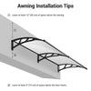 Yescom Door & Window Poly Awning Canopy 80"x40"