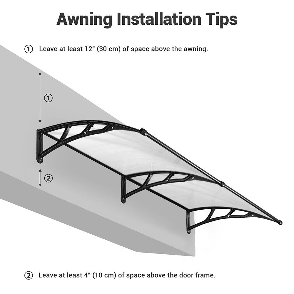 Yescom Door & Window Poly Awning Canopy 80"x40" Image