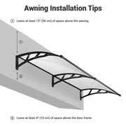 Yescom Door & Window Poly Awning Canopy 80"x40" Image