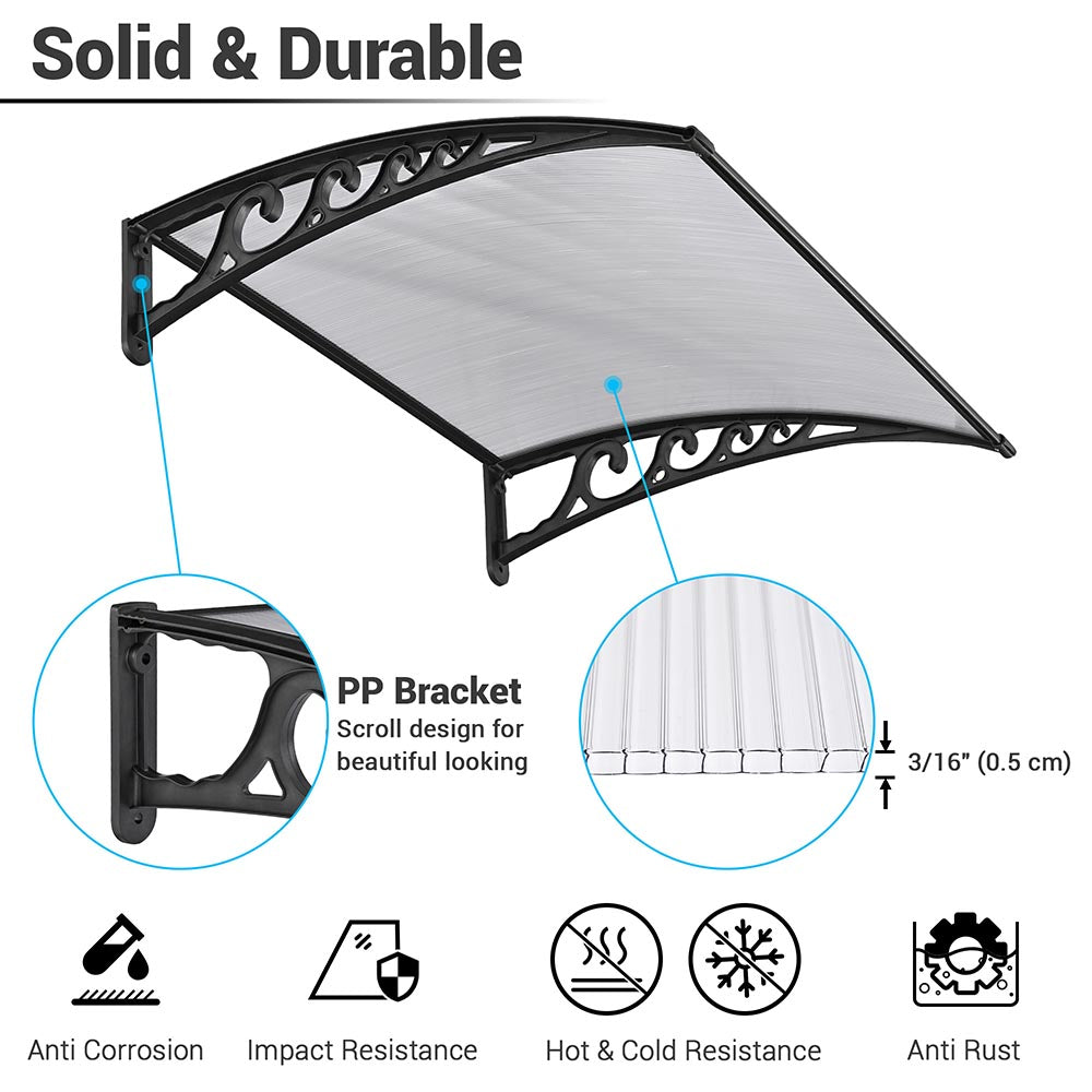 Yescom Door & Window Poly Awning Canopy 40"x40" Image