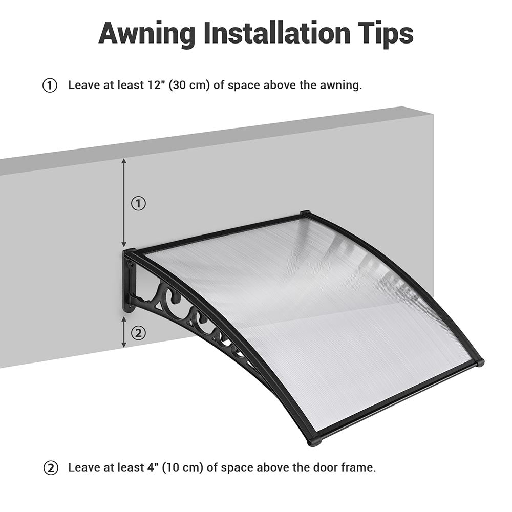 Yescom Door & Window Poly Awning Canopy 40"x40" Image