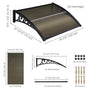 Yescom 2-Pack Door & Window Poly Awning Canopy 40"x40",  Brown Black(Spliced) Image