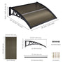 Yescom Door & Window Poly Awning Canopy 40"x40", Brown Black(Spliced) Image