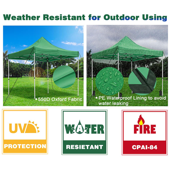 Yescom 10x10 ft Pop Up Canopy Comml. Instant Tent CPAI-84 Image