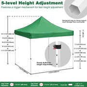 Yescom 10x10 ft Pop Up Canopy Comml. Instant Tent CPAI-84 Image