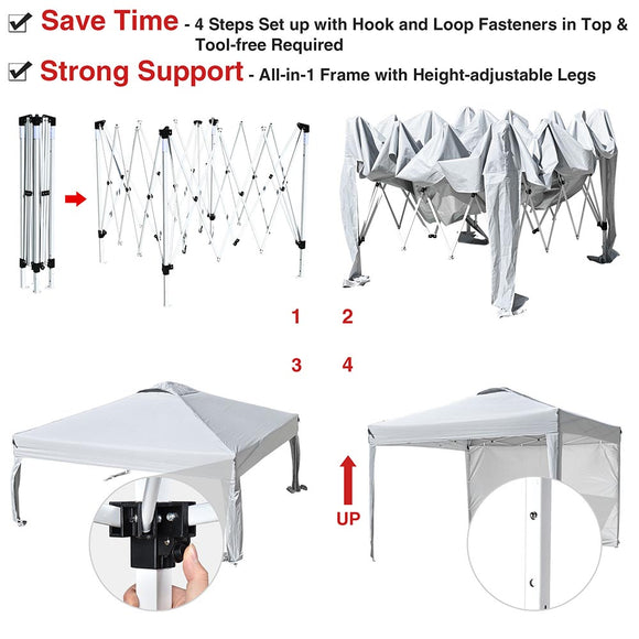 Yescom Ez Pop Up Canopy Tent 10'x10' Waterproof Shelter Image