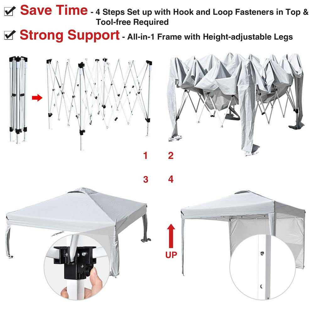 Yescom 10x10 Pop Up Canopy Tent with Weight Bags Air Vent Image