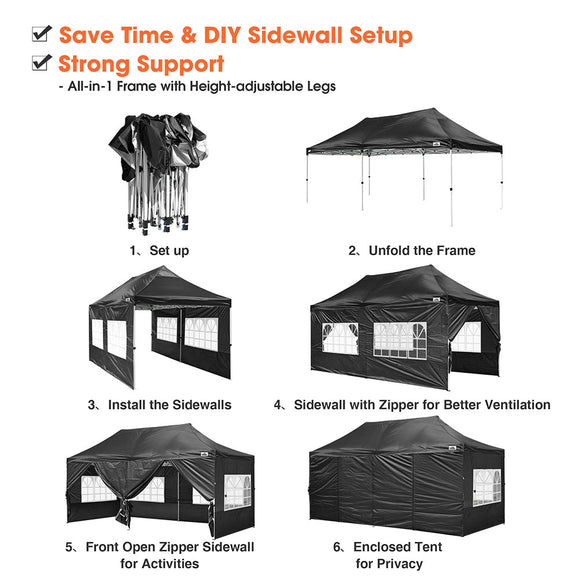 Yescom 10'x20' Waterproof Ez Pop Up Canopy Tent Shelter Image