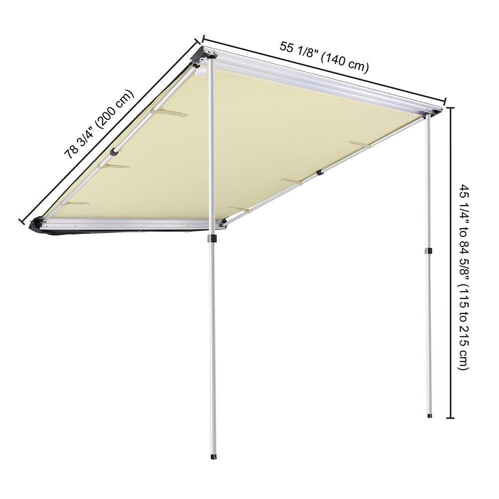 Yescom Car Awning 4' 7" x 6' 7" Vehicle Rooftop Side Tent Shade Image