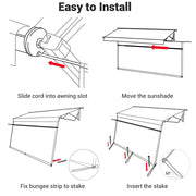 Yescom RV Awning Screen with Zipper 10'x6' Travel Trailer Sun Blocker Image