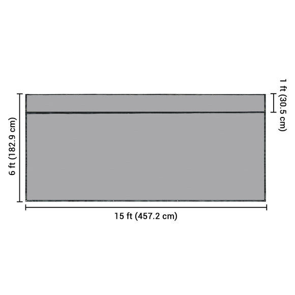 Yescom RV Awning Screen with Zipper 15'x6' Travel Trailer Sun Blocker Image