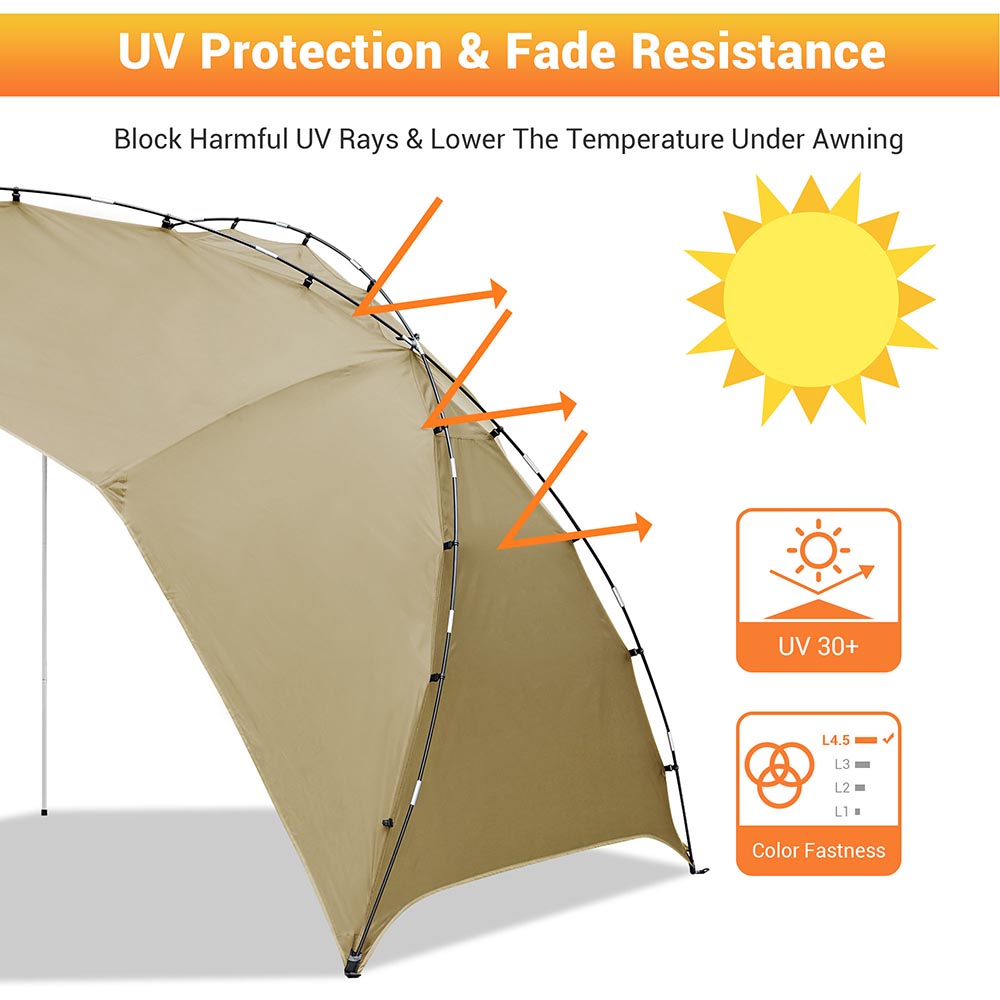 Yescom Car Awning Sun Shelter with Side for SUV Camper Trailer Beach Image