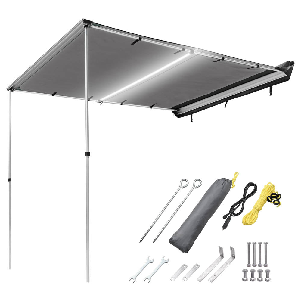 Yescom Awning with LED Light 8.2' x 6.6' Car Side Awning, Gray Image