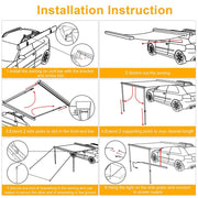 Yescom Awning with LED Light 6.6' x 4.6' Car Side Tailgate Awning Image