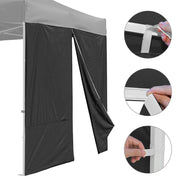 Yescom Canopy Tent Wall with Zip 10x7ft UV50+ CPAI-84, Black Image