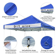 Yescom 10x10 Ez Pop Up Tent Canopy Top Replacement Cover (9.6'x9.6') Image