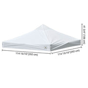 Yescom 10x10 Ez Pop Up Tent Canopy Top Replacement Cover (9.6'x9.6'), White Image