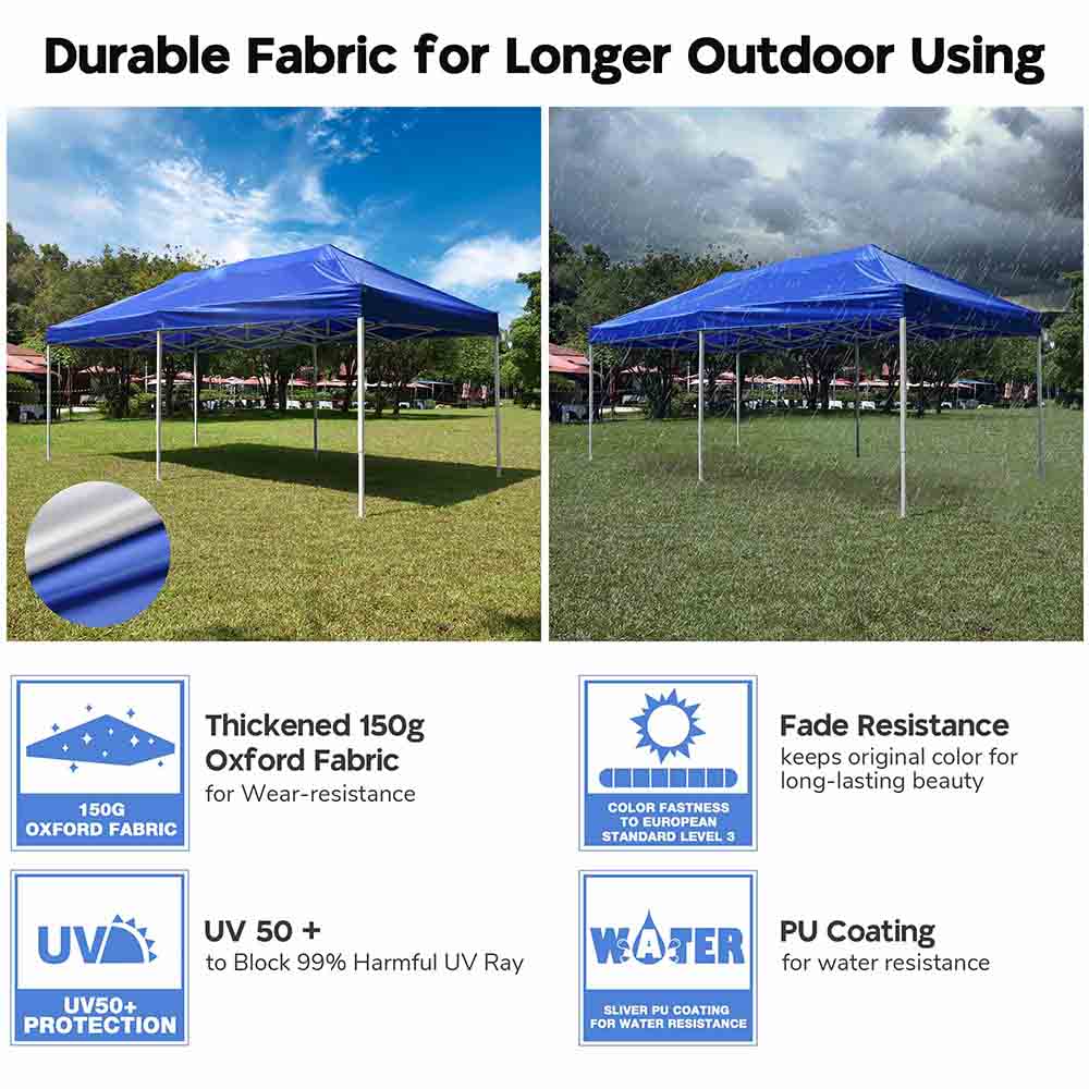 Yescom 10'x20' Ez Pop Up Tent Canopy Top Replacement (9.6'x19') Image