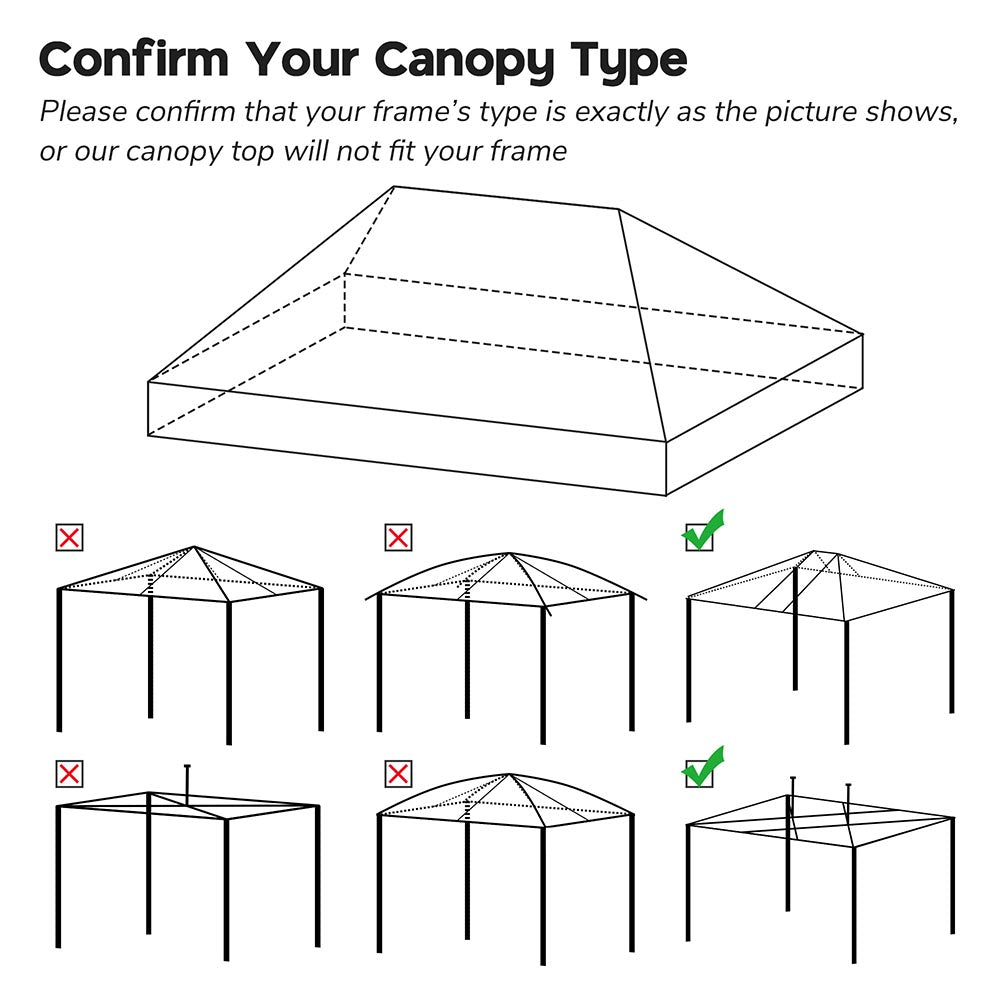 Yescom 10'x20' Ez Pop Up Tent Canopy Top Replacement (9.6'x19') Image