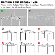 Yescom 10x10 Ez Pop Up Tent Canopy Top Replacement Cover (9.6'x9.6') Image