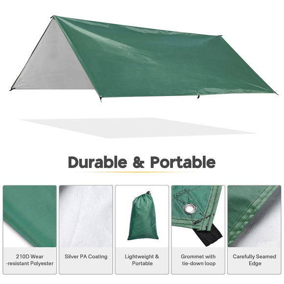 Yescom Camping Tarp Rain Shelter 10x10ft UV50+ PU3,000mm Image