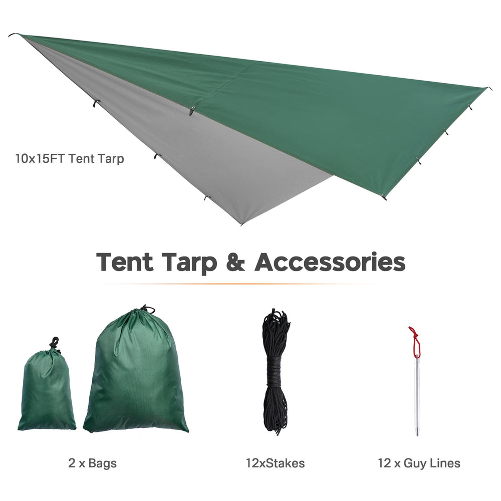 Yescom Camping Tarp Large Hammock Rain Fly 10x15ft UV50+ PU3,000mm Image