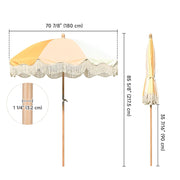 Yescom Patio Outdoor Market Fringe Umbrella Tilt Palm Springs Image