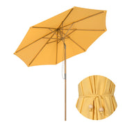 Yescom 9ft Patio Wood Market Umbrella Acrylic Fabric Tilt, Buttercup Image