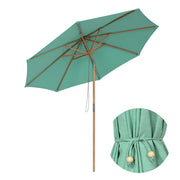 Yescom 9ft Patio Wood Market Umbrella Acrylic Fabric Tilt, Peppermint Image