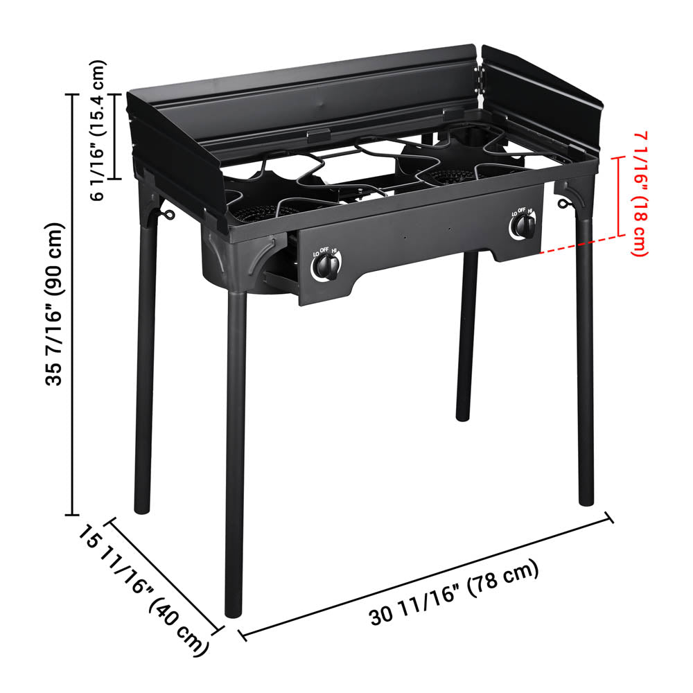 Yescom 32" Outdoor Burner Double Propane Stove with Stand Image