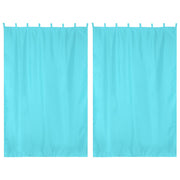 Yescom 2-Pcs Outdoor Tab Top Curtain Panel, 54Wx84L, Bachelor Button Image