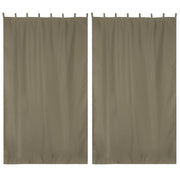 Yescom 2-Pcs Outdoor Tab Top Curtain Panel, 54Wx108L, Brown Image