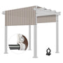 Yescom 8'x10' Universal Pergola Canopy Cover Fabric with Rods, Brown White Image