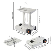 Yescom 8-Gal Foot Pump Hand Washing Station with Wheels Handle Image