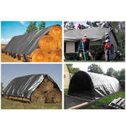 Yescom 10'x15' Heavy-Duty Poly Tarp Reinforced Canopy, Silver Image