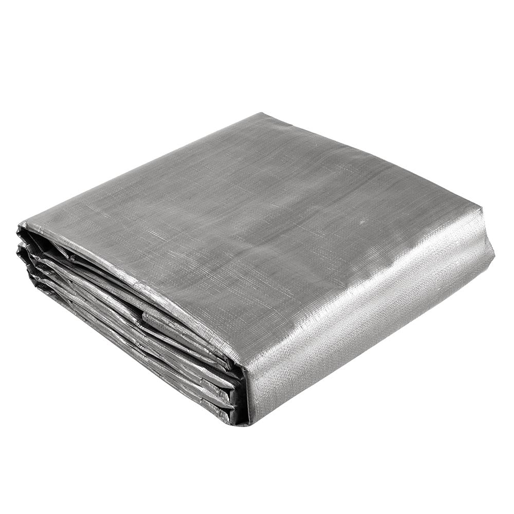 Yescom 15'x20' Heavy-Duty Poly Tarp Reinforced Canopy Silver Image